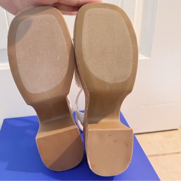 NEW Steve Madden Daysee Frayed Denim Platform Ankle Strap Sandals - Picture 5 of 9